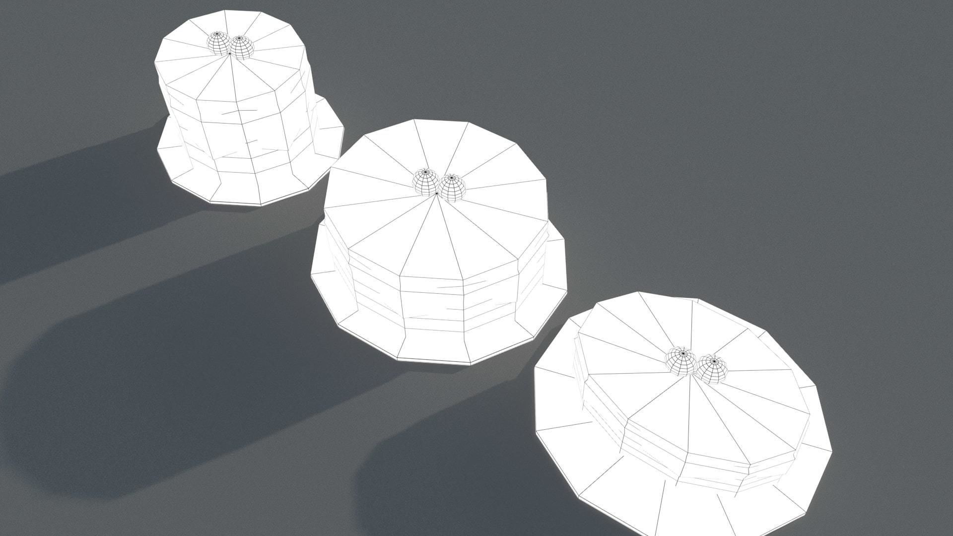 Cakes chocolate cake Low-poly 3D model_4