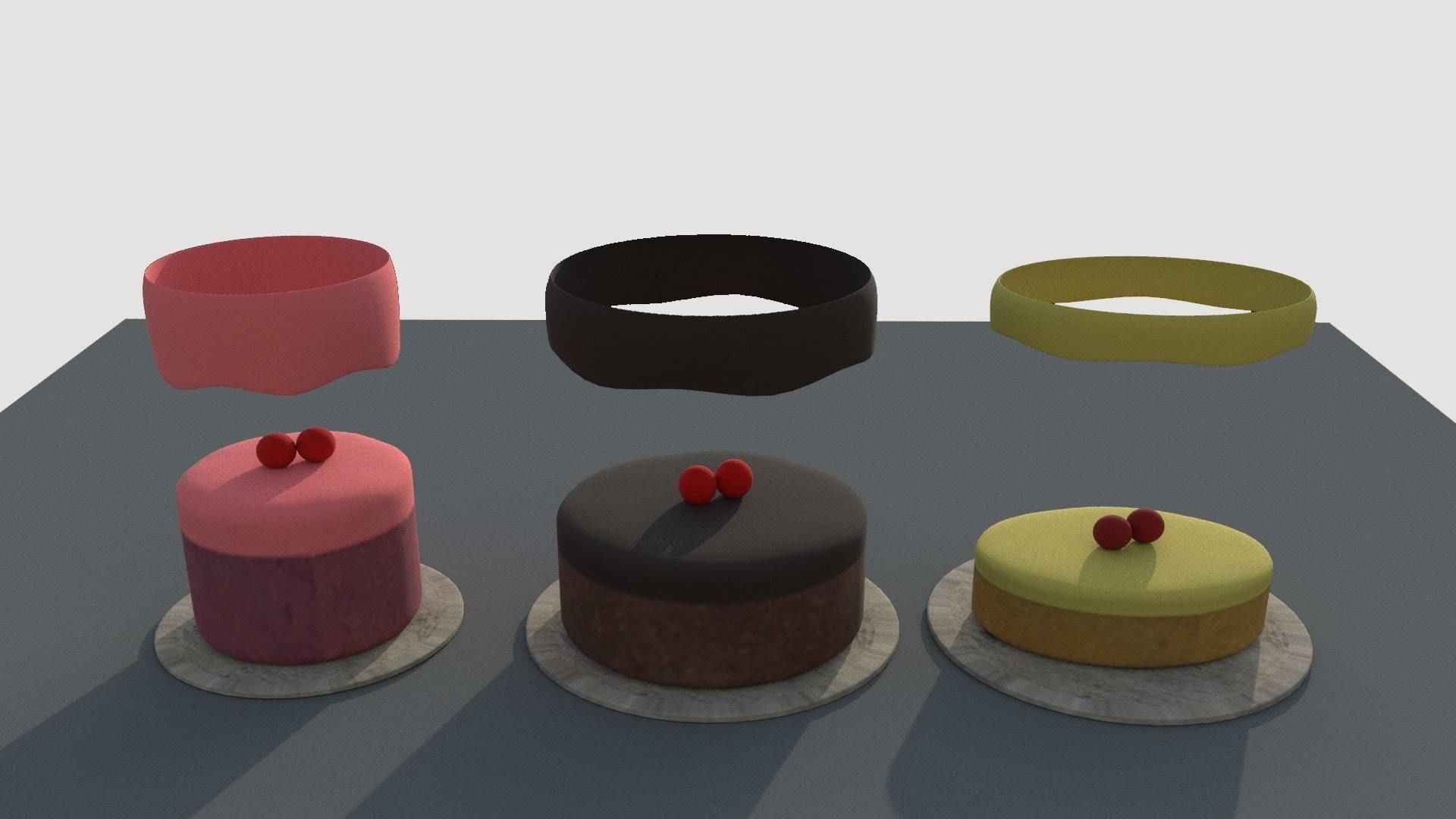 Cakes chocolate cake Low-poly 3D model_1