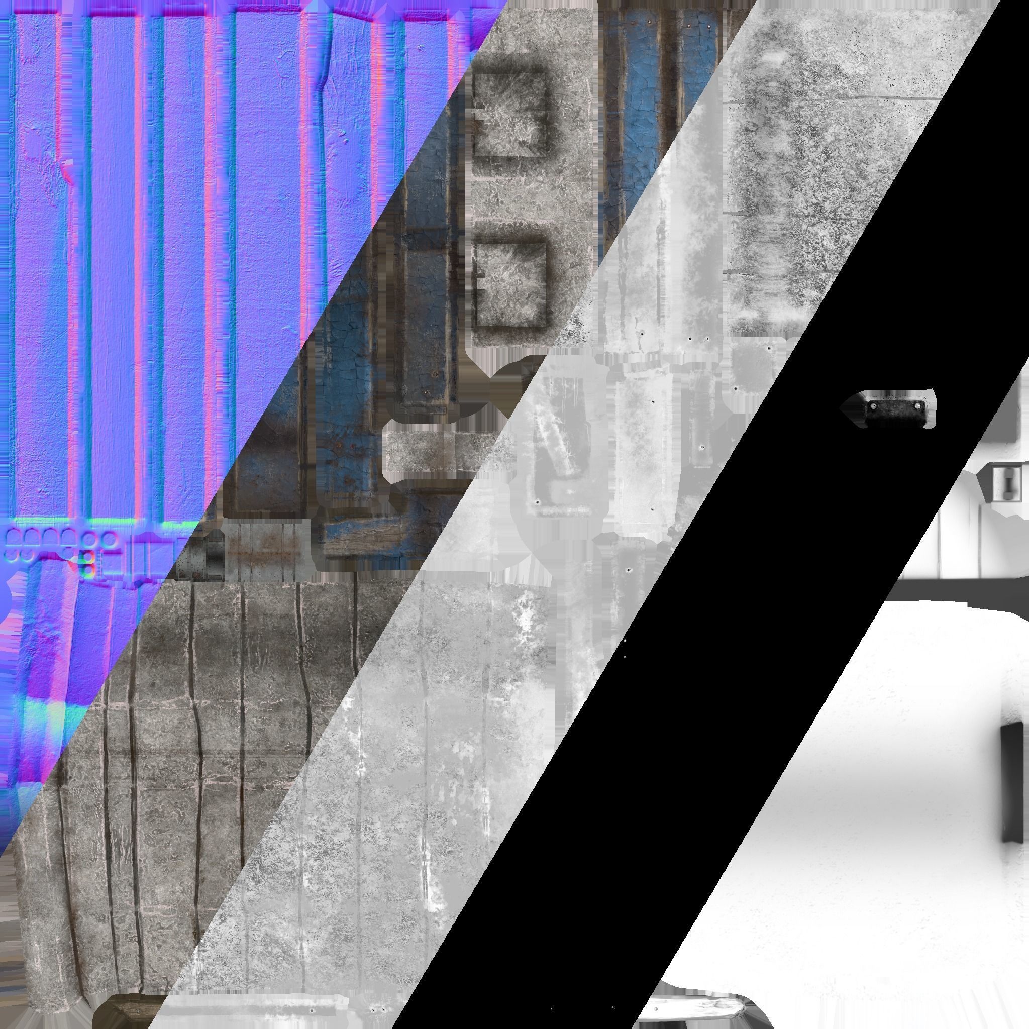 Medieval Wooden Door Low-poly 3D model_6