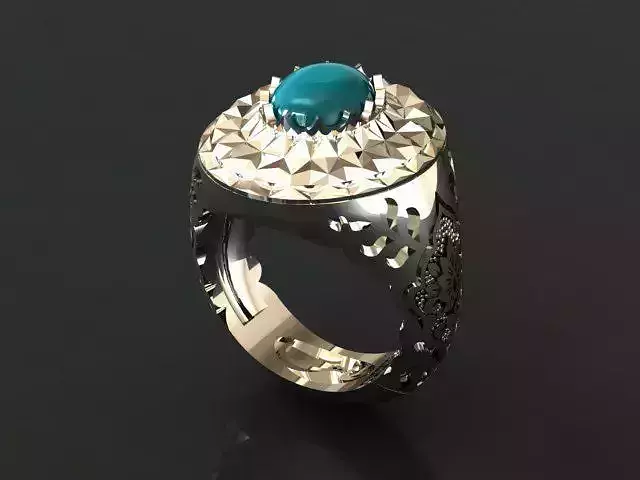 Traditional mirror Men ring 3D print model