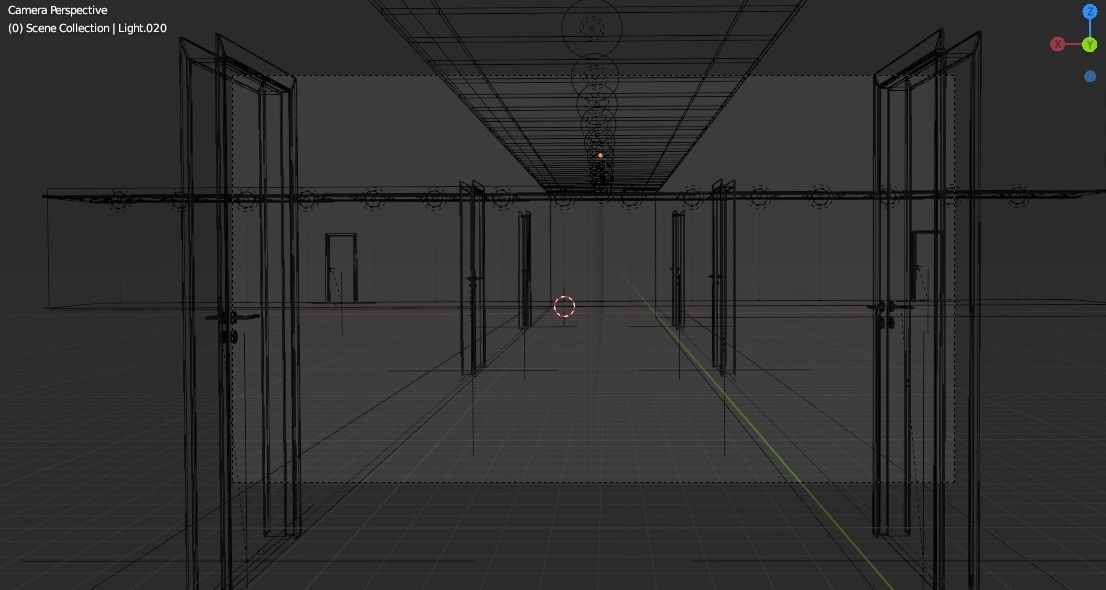 Office Corridor Nuances of Clasic Low-poly 3D model_4