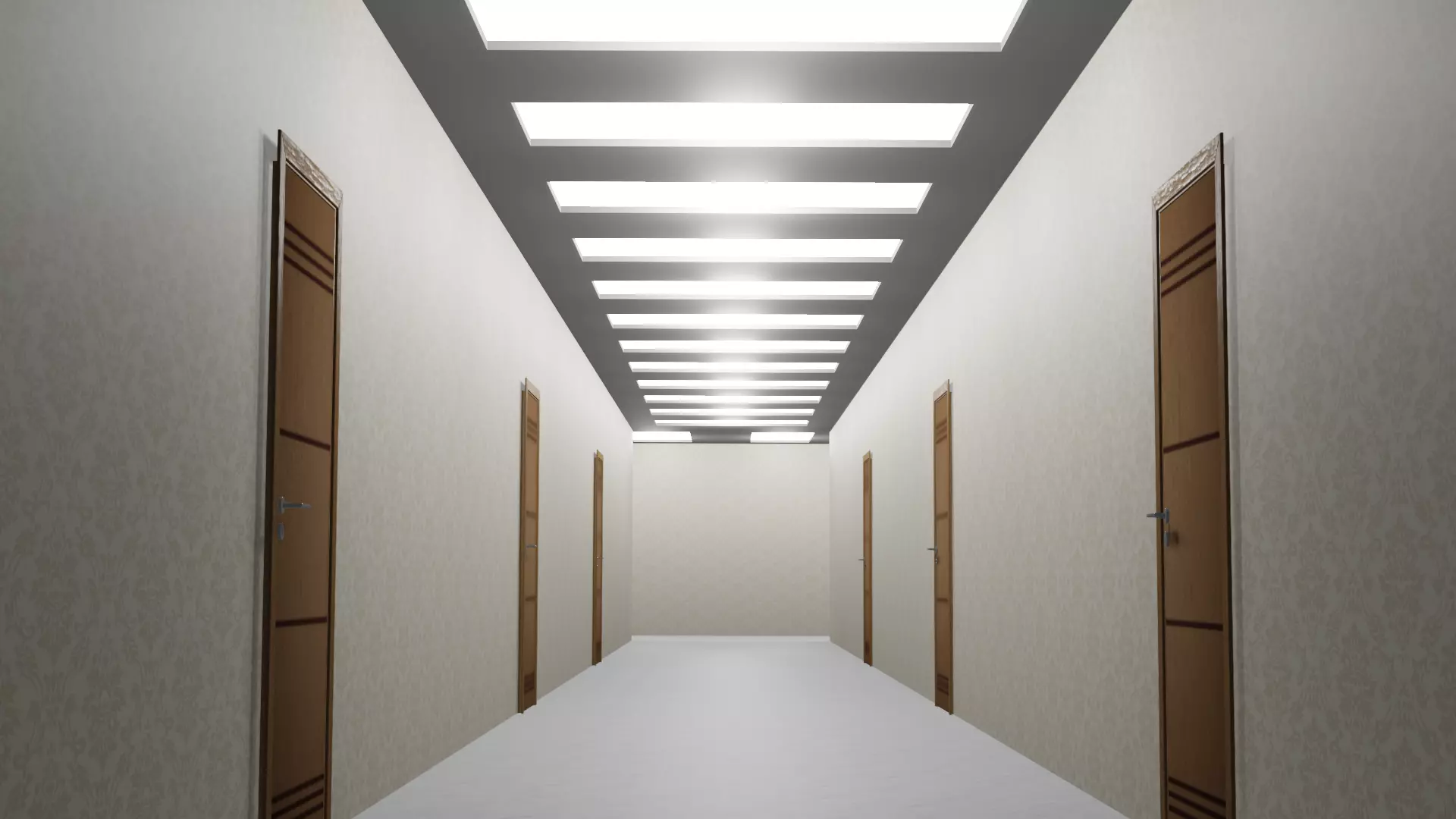 Office Corridor Nuances of Clasic Low-poly 3D model_0