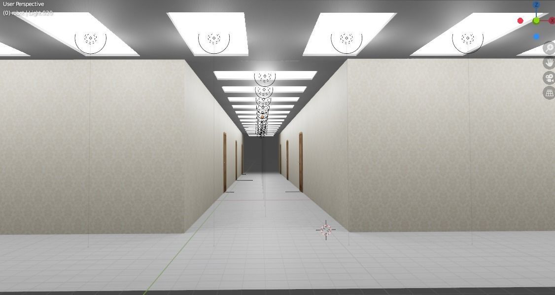 Office Corridor Nuances of Clasic Low-poly 3D model_1