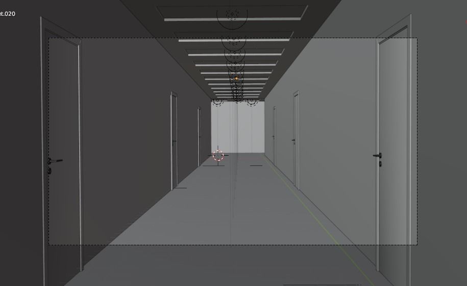 Office Corridor Nuances of Clasic Low-poly 3D model_5
