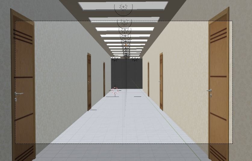 Office Corridor Nuances of Clasic Low-poly 3D model_2