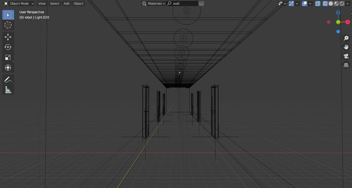 Office Corridor Nuances of Clasic Low-poly 3D model_3
