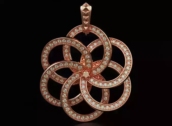 Pendant flower with diamonds 567