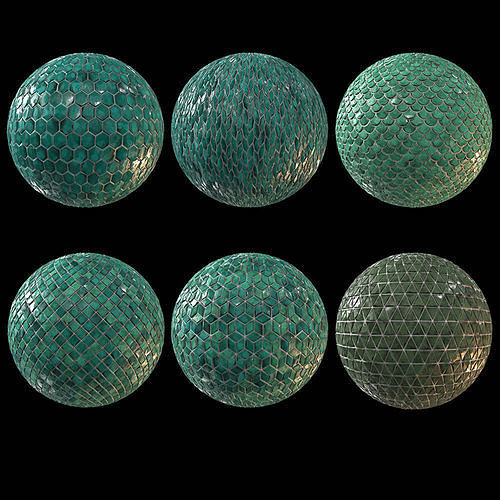 6 Teal Tile PBR Material  Vol1-Sbsar Texture