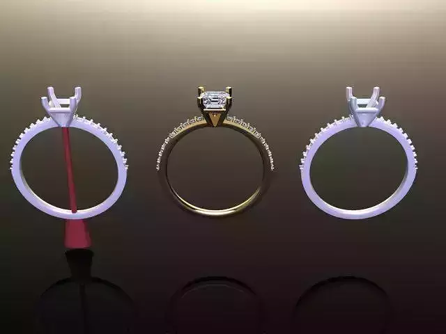 Solitaire Emerald Cut Engagement Ring