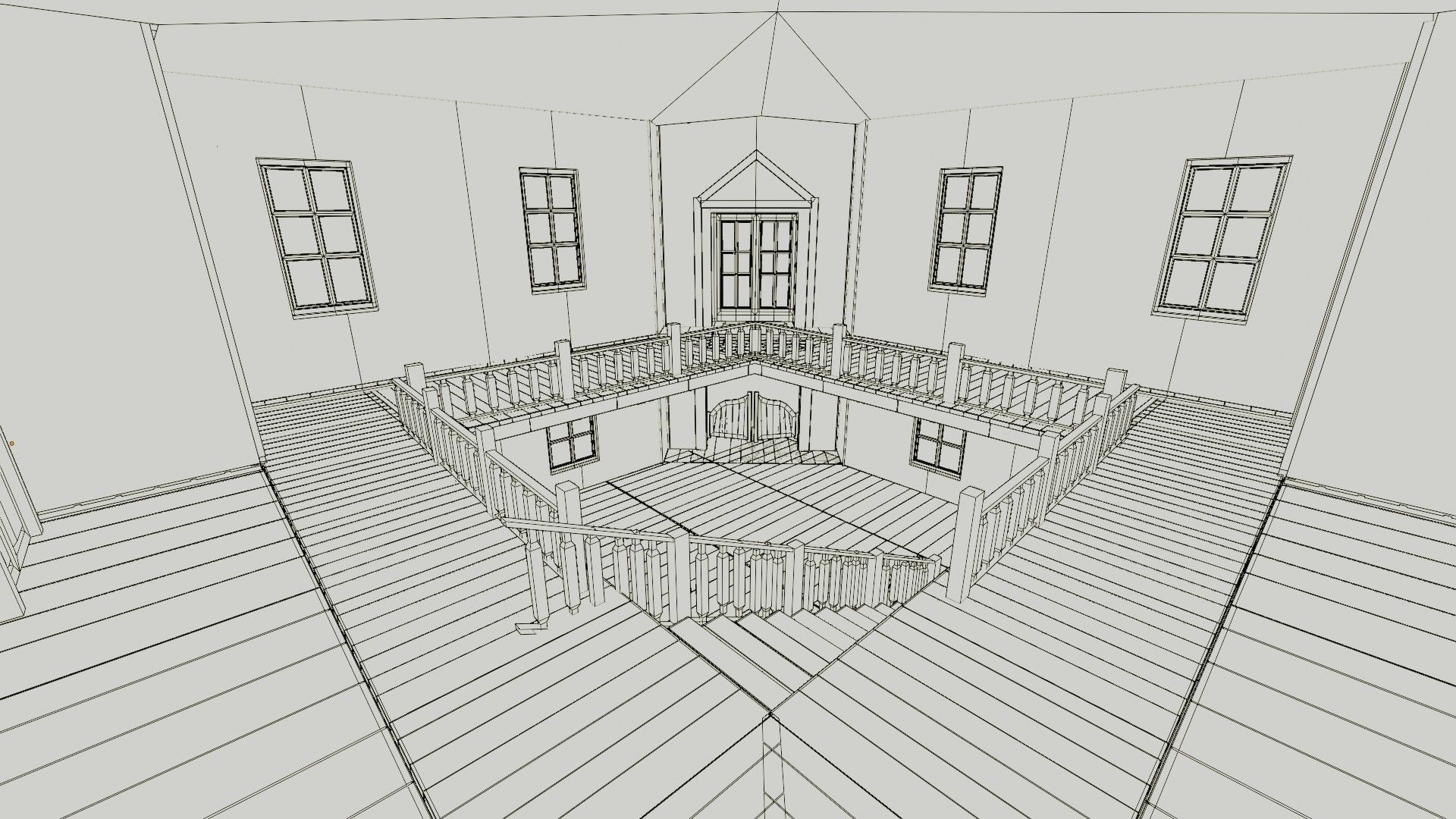 american wildwest cowboy saloon town building  3D model_6