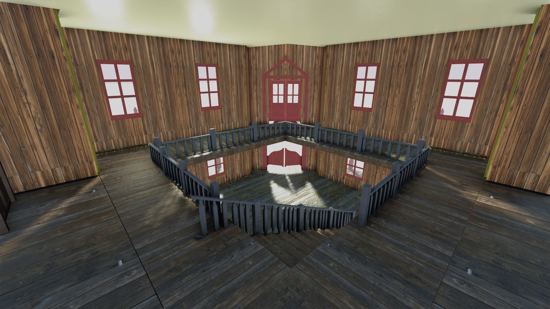 american wildwest cowboy saloon town building  3D model_5