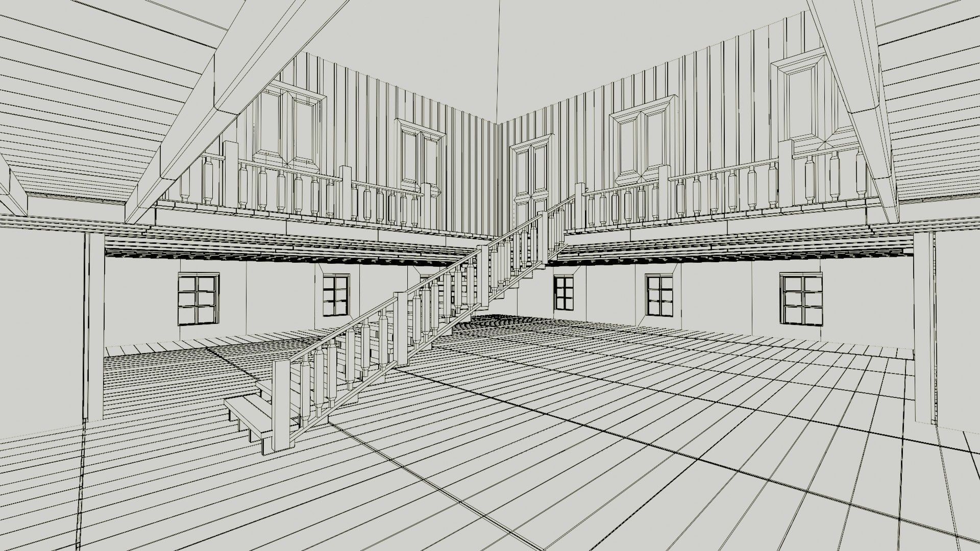 american wildwest cowboy saloon town building  3D model_13