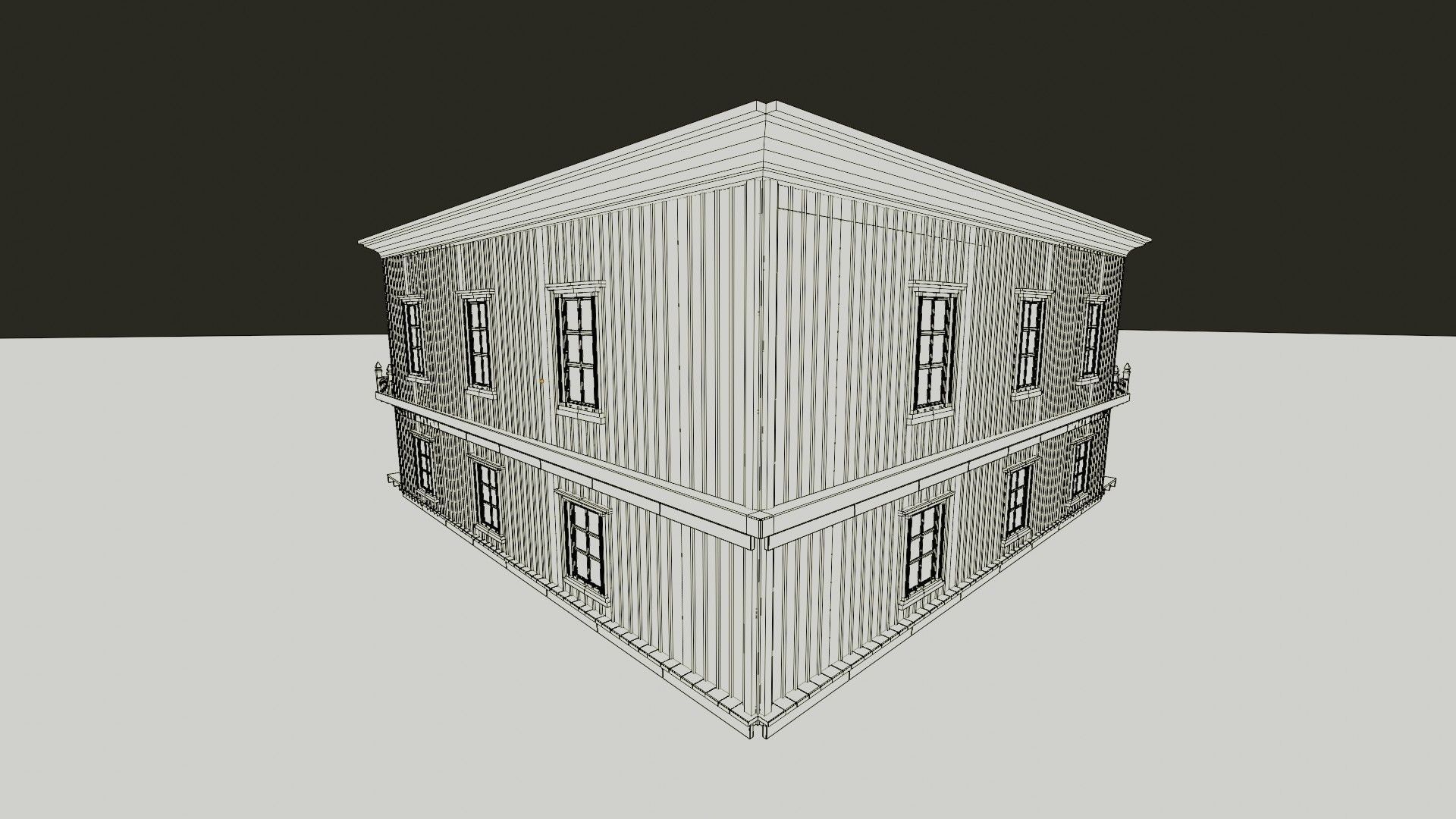 american wildwest cowboy saloon town building  3D model_7