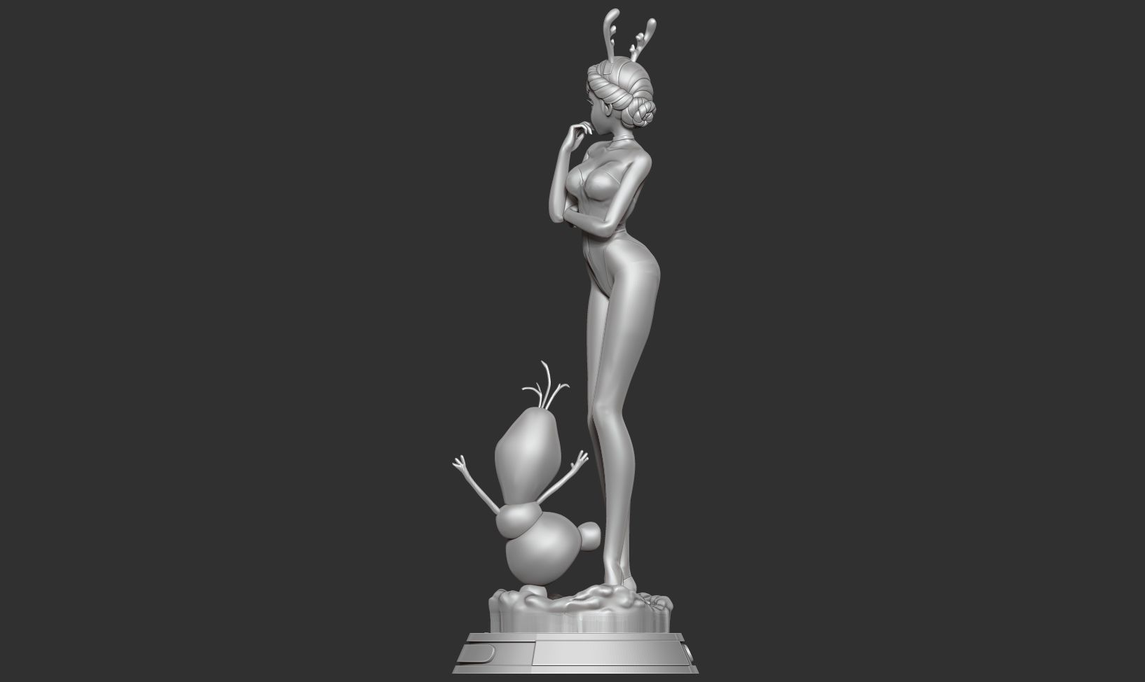 Elsa and Olaf 3D print model_20