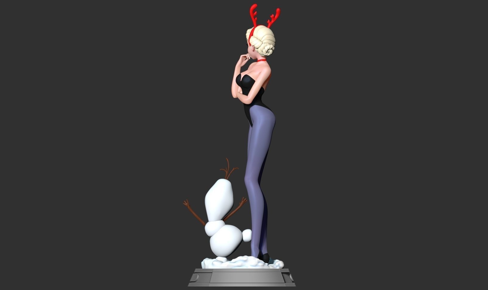 Elsa and Olaf 3D print model_19