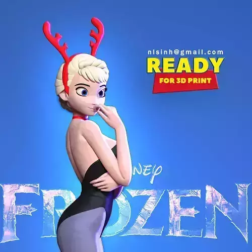 Elsa and Olaf 3D print model