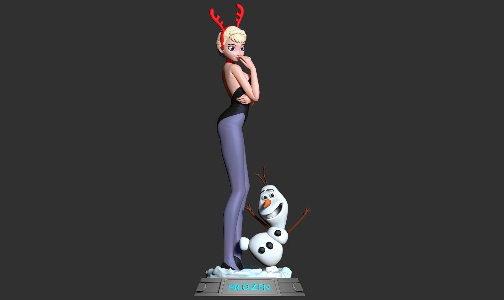 Elsa and Olaf 3D print model_7