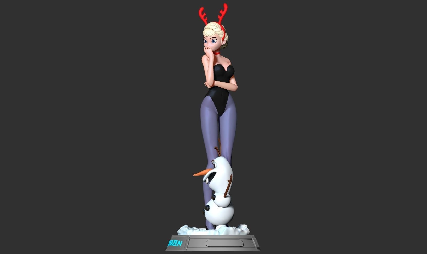 Elsa and Olaf 3D print model_9