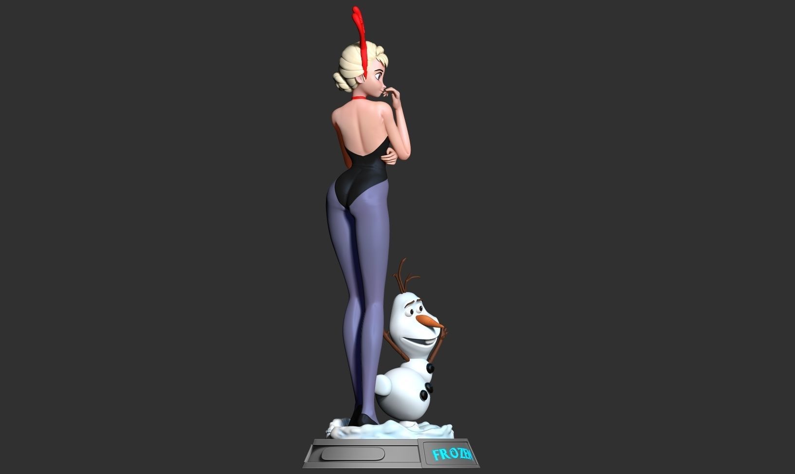 Elsa and Olaf 3D print model_11