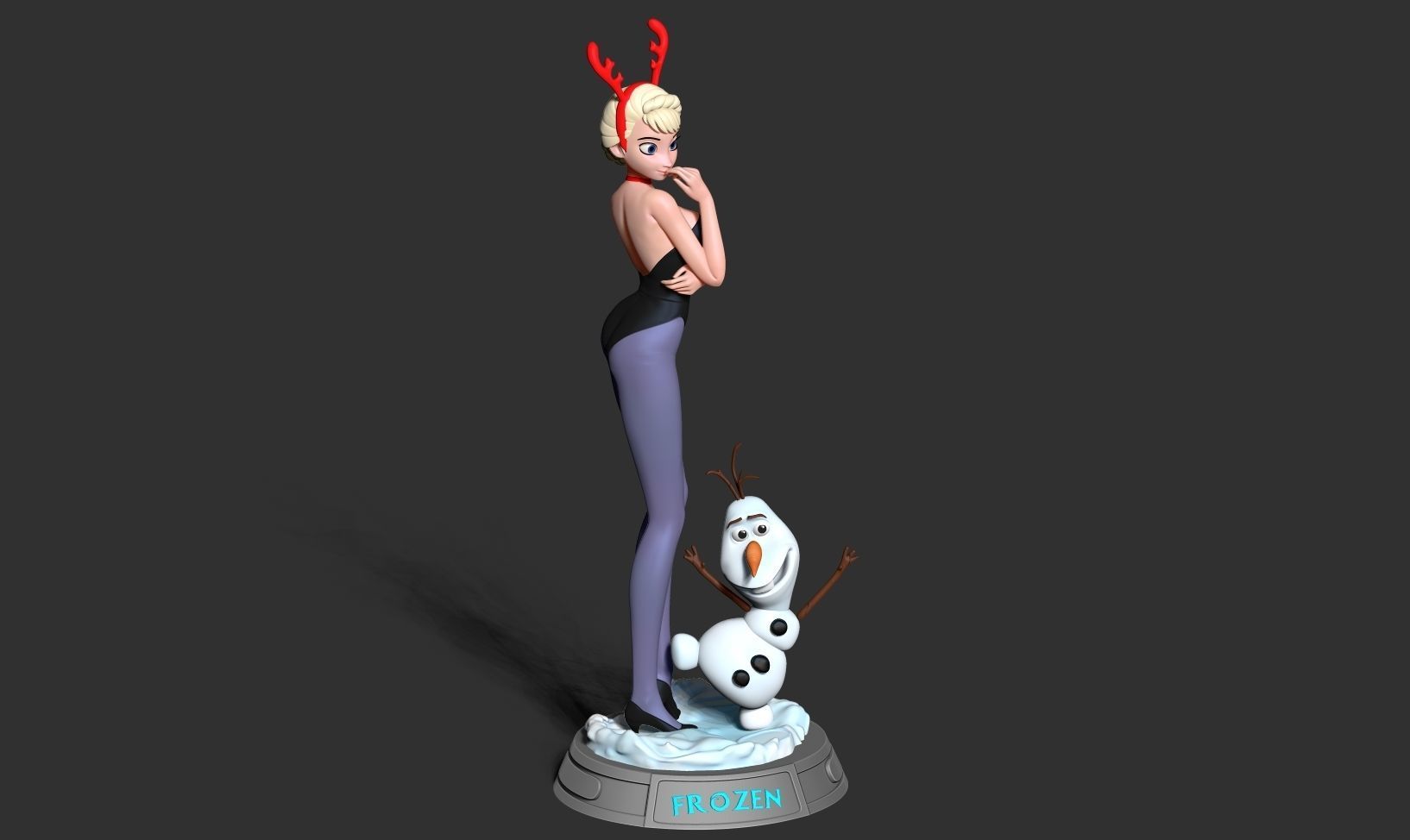 Elsa and Olaf 3D print model_13