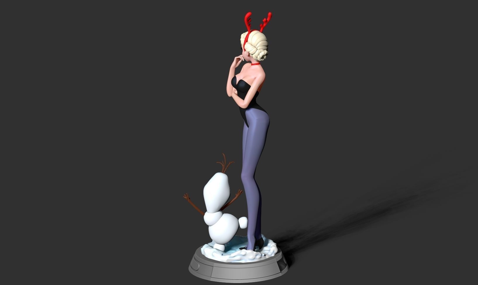 Elsa and Olaf 3D print model_17
