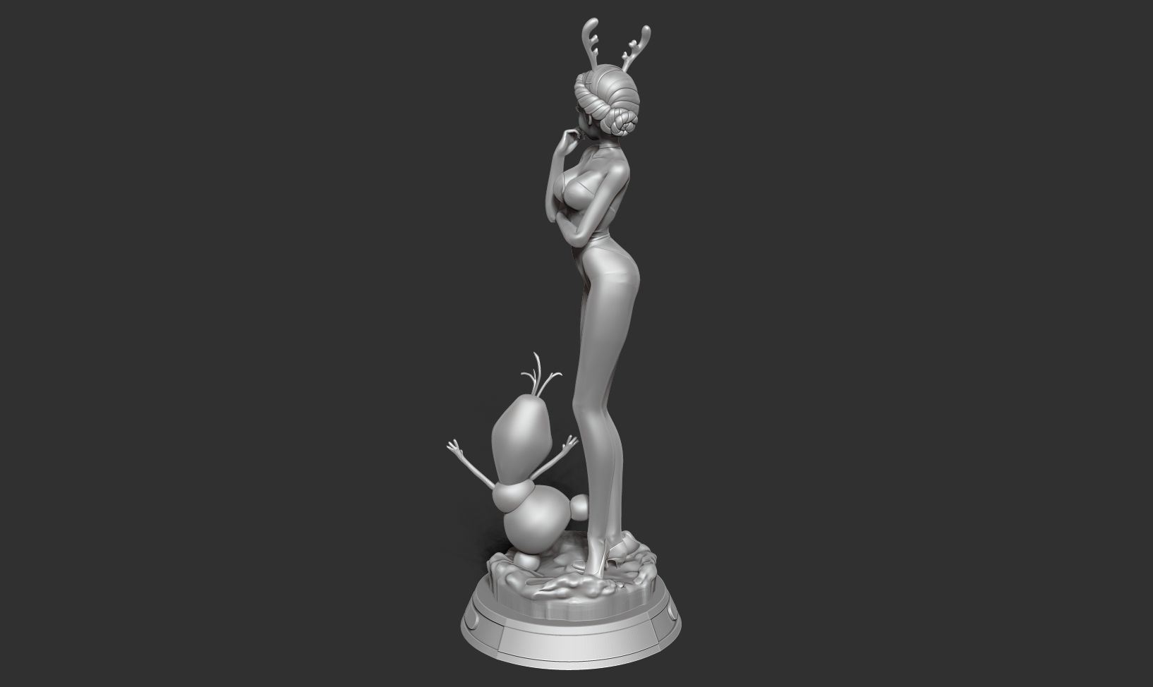 Elsa and Olaf 3D print model_18