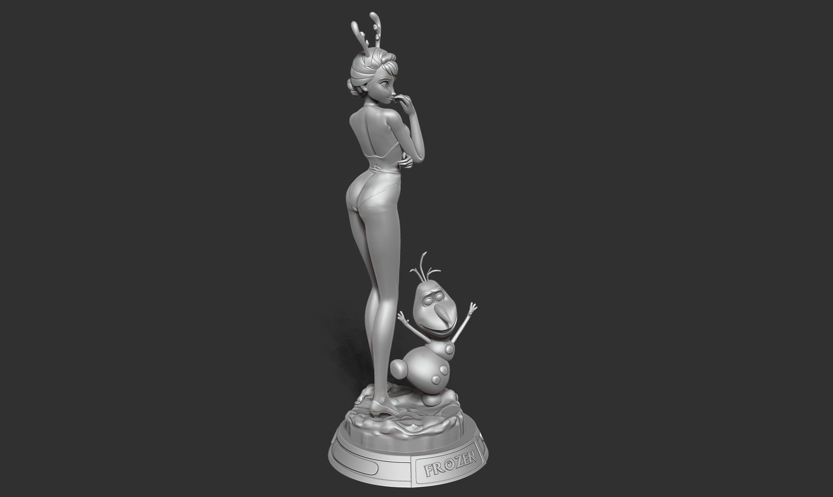 Elsa and Olaf 3D print model_14