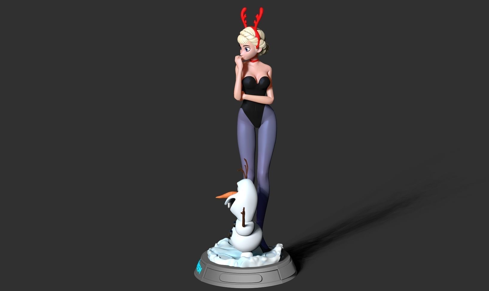 Elsa and Olaf 3D print model_15