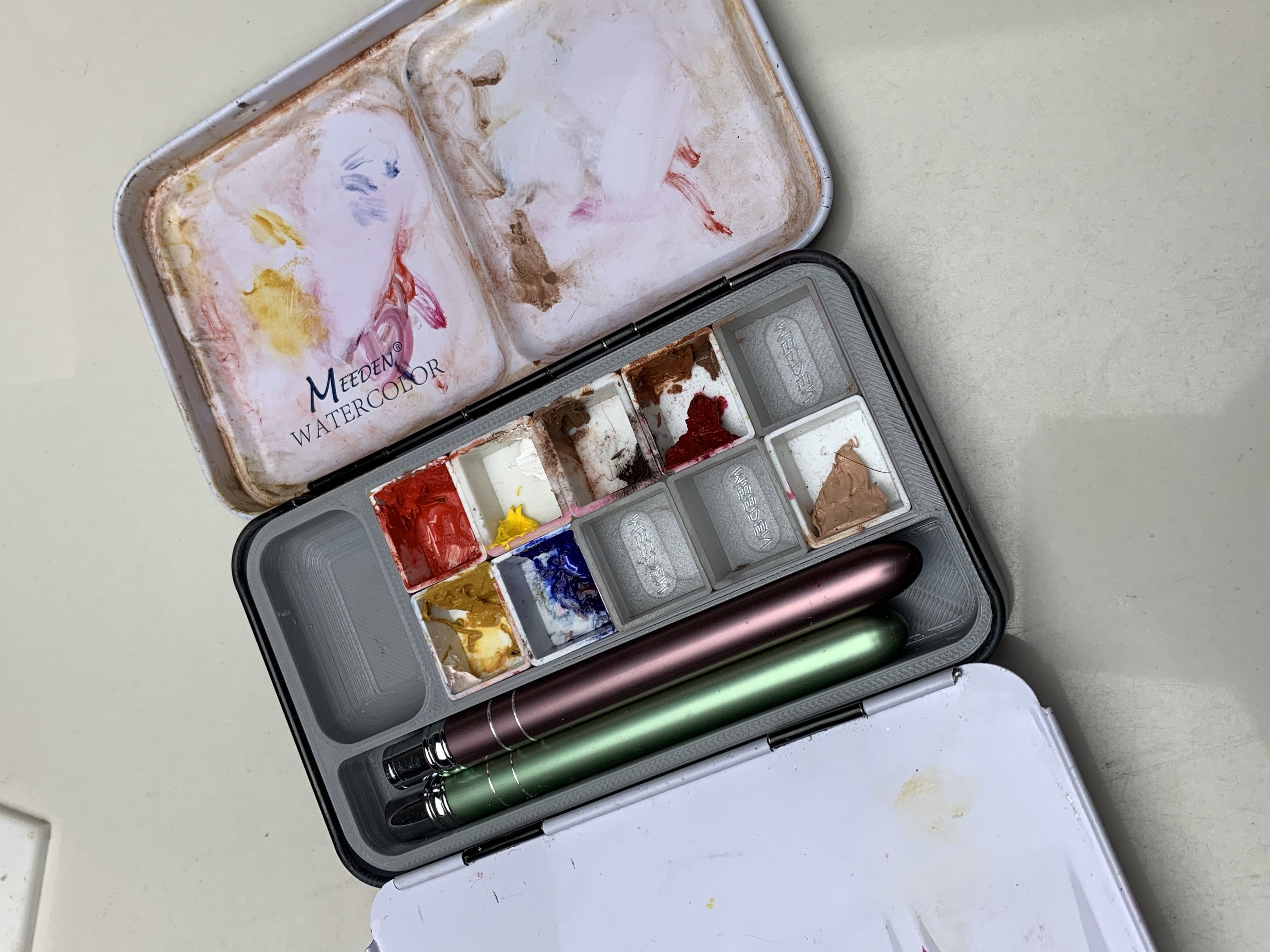 Water color palette fit to tin can palette 3D print model_6
