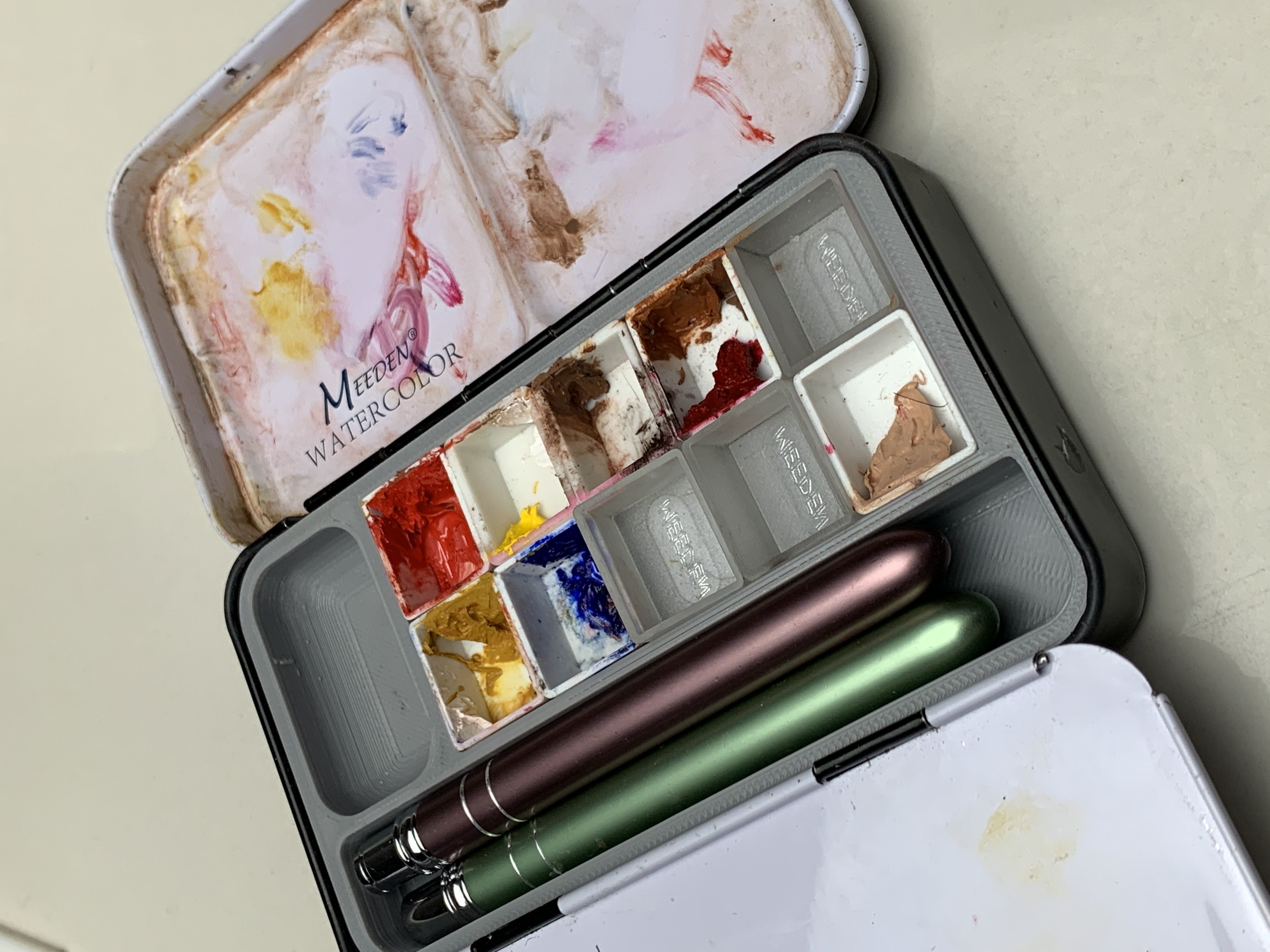 Water color palette fit to tin can palette 3D print model_5