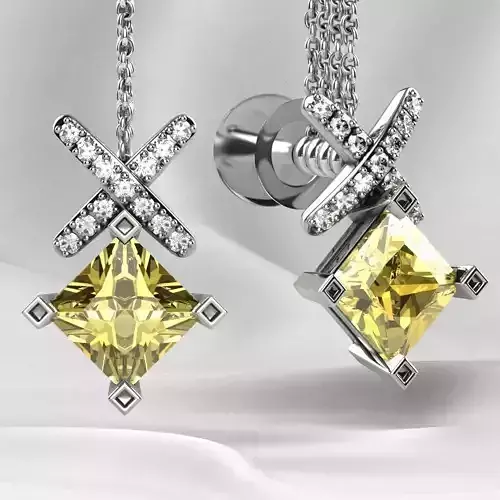 5mm Princess Stud Gold Earrings