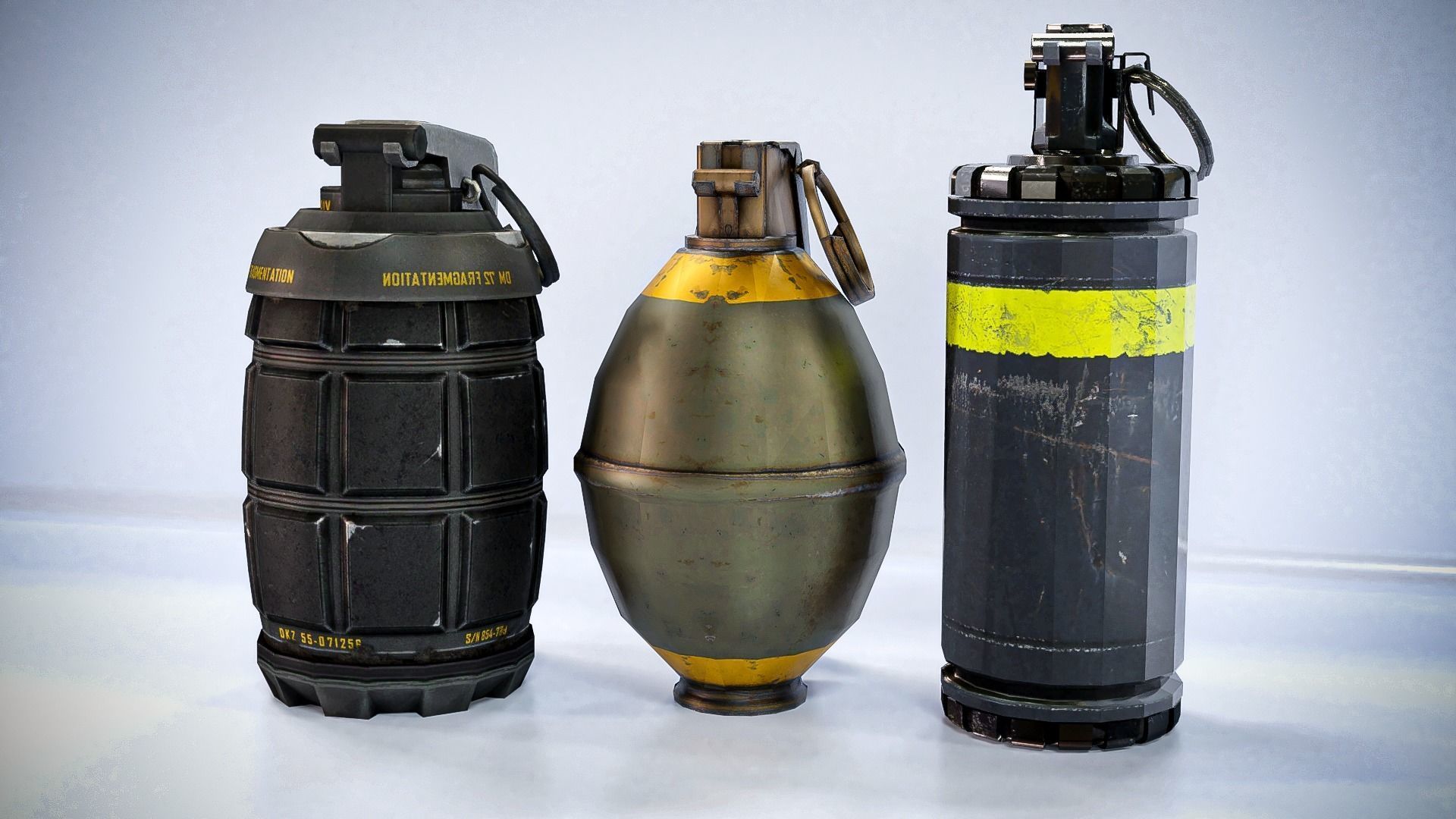 Grenades pack - 3  -3D LOWPOLY Models Low-poly 3D model_8
