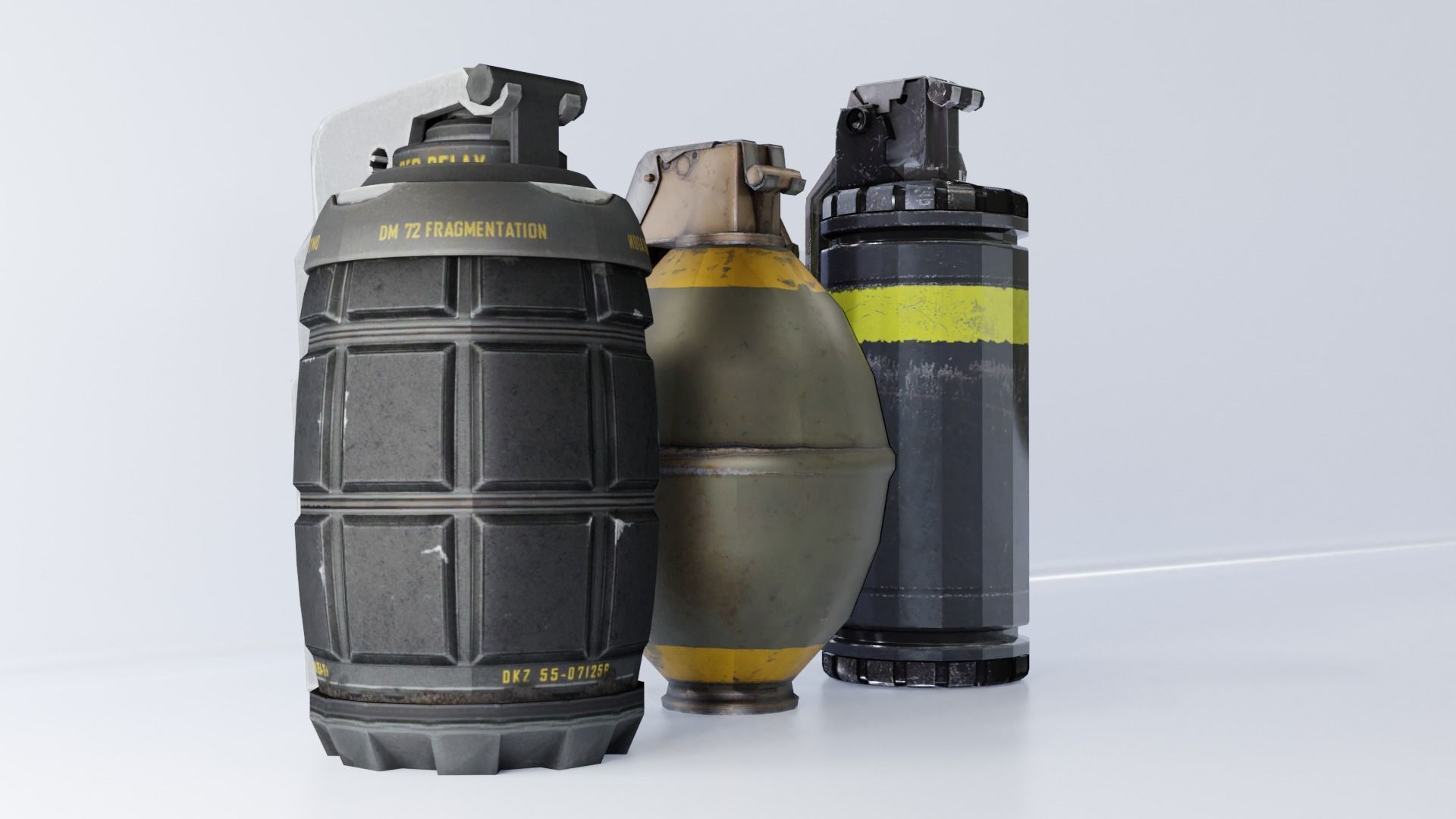 Grenades pack - 3  -3D LOWPOLY Models Low-poly 3D model_1