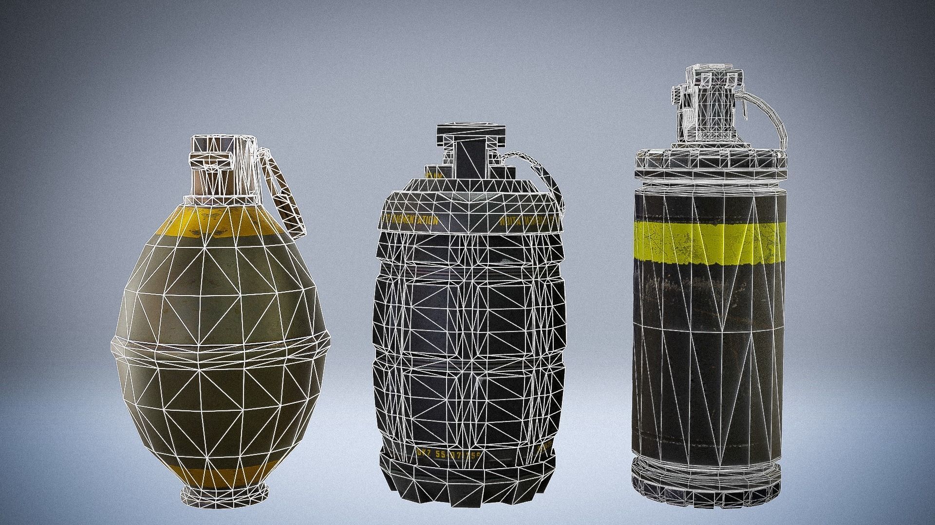 Grenades pack - 3  -3D LOWPOLY Models Low-poly 3D model_5