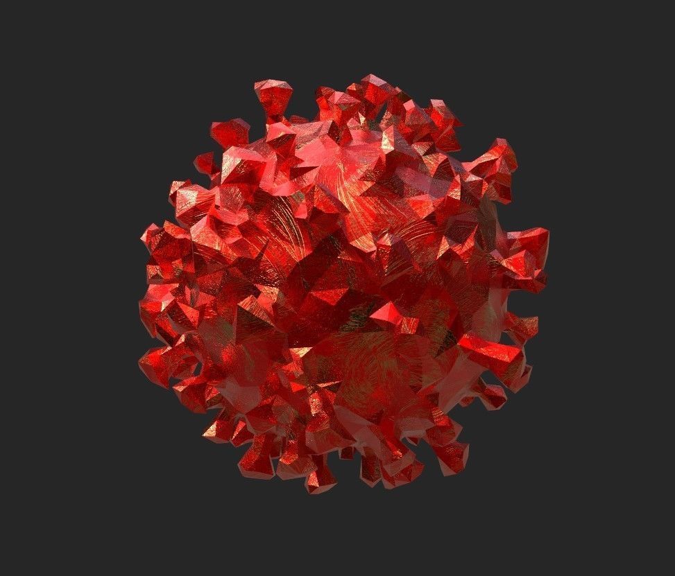 CovidBalls - Christmas Ball with hook set Low-poly 3D model_9
