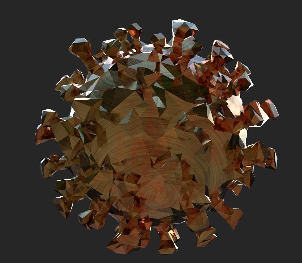 CovidBalls - Christmas Ball with hook set Low-poly 3D model_7