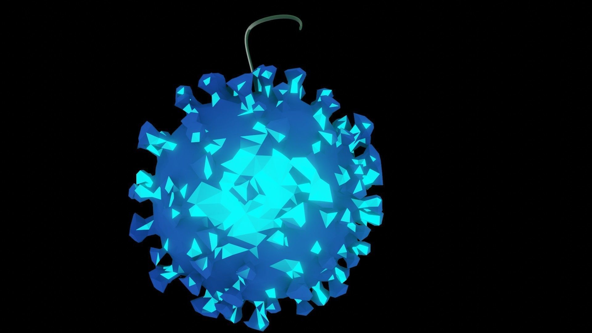 CovidBalls - Christmas Ball with hook set Low-poly 3D model_11