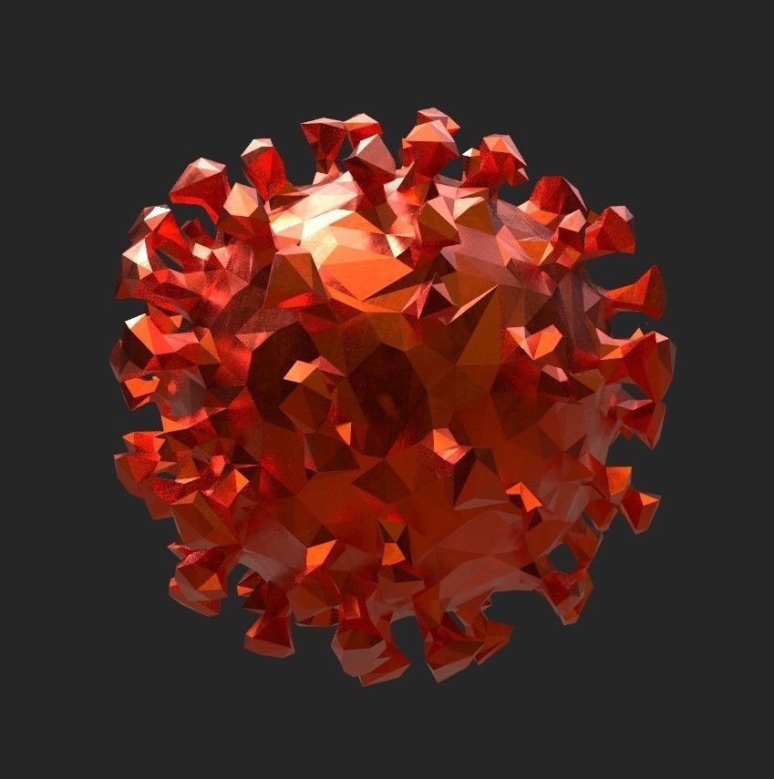 CovidBalls - Christmas Ball with hook set Low-poly 3D model_8