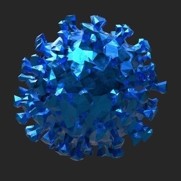 CovidBalls - Christmas Ball with hook set Low-poly 3D model_6