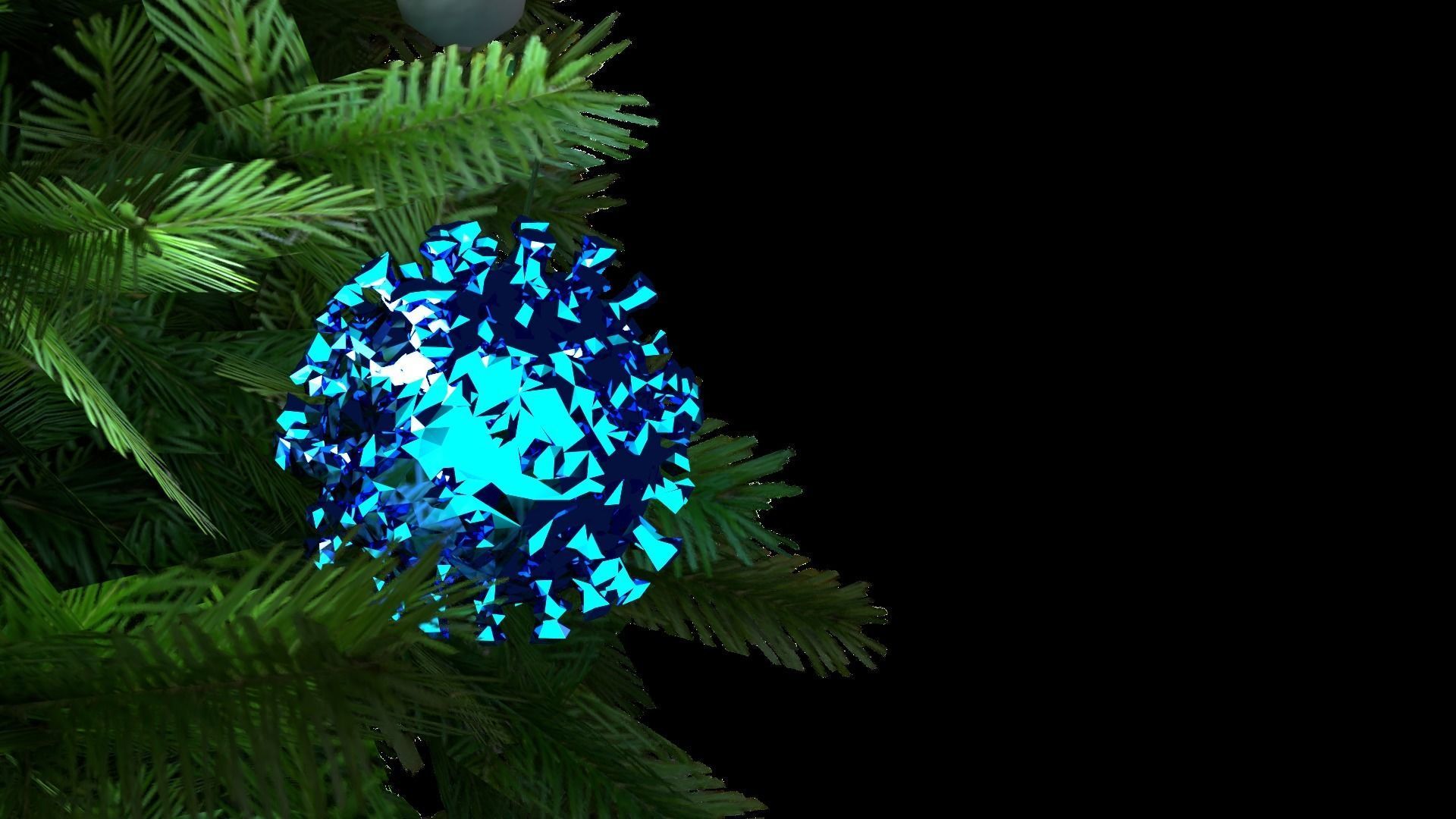 CovidBalls - Christmas Ball with hook set Low-poly 3D model_12