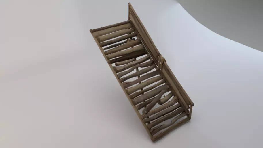 Half Stairs Low-poly 3D model