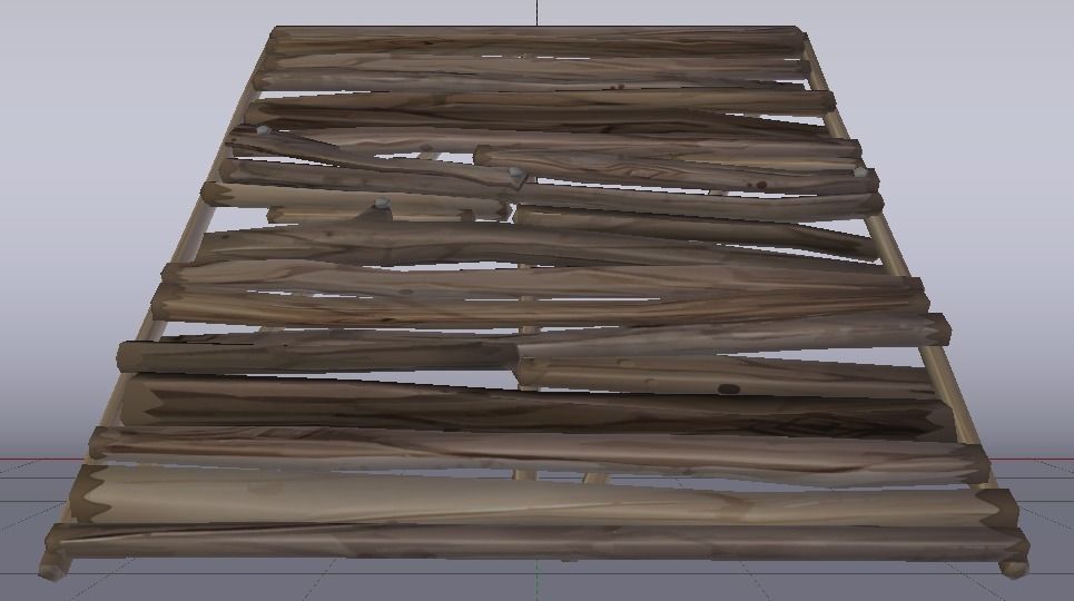 Wooden Stairs Low-poly 3D model_11