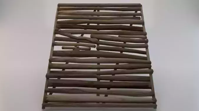 Wooden Stairs Low-poly 3D model
