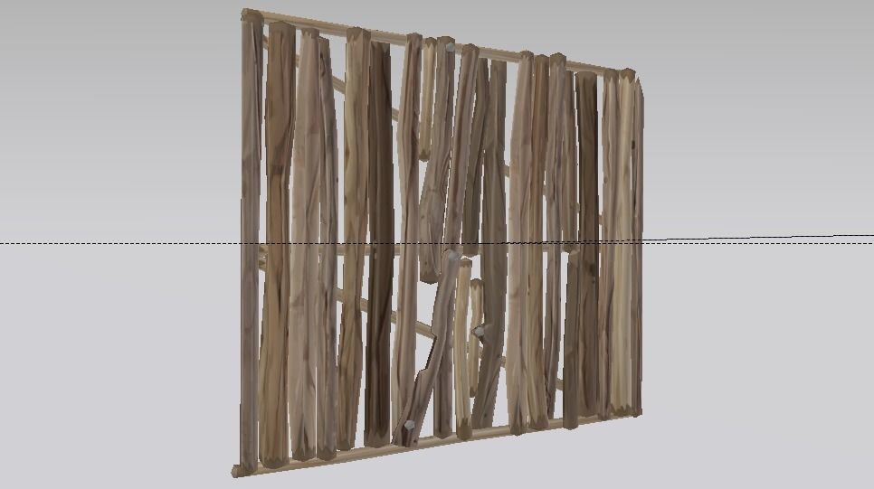 Wooden Stairs Low-poly 3D model_5