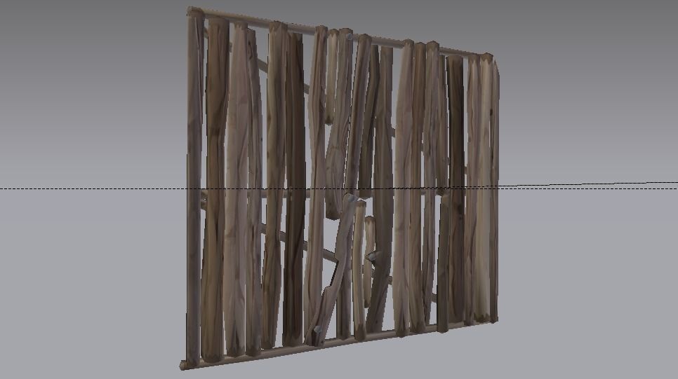 Wooden Stairs Low-poly 3D model_9