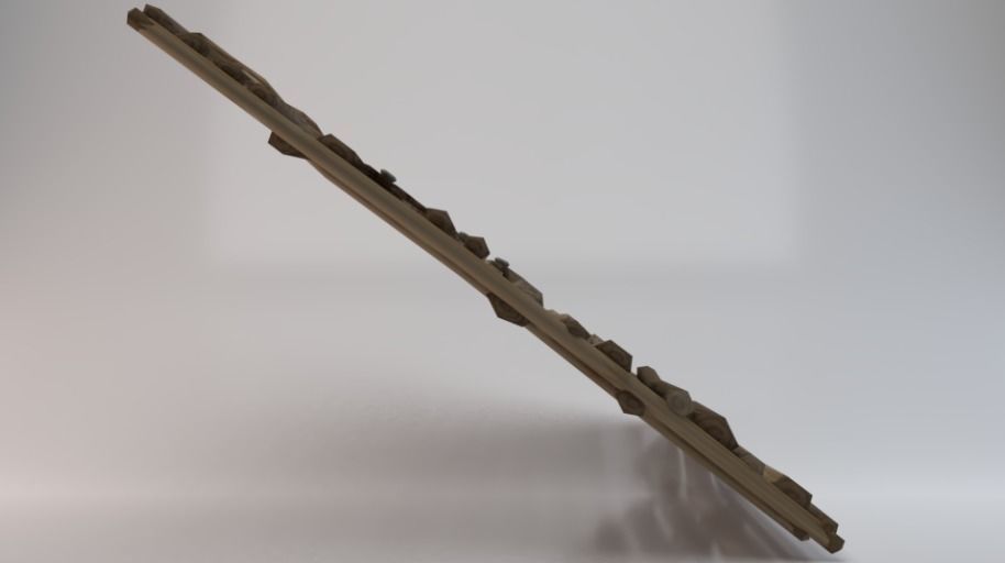 Wooden Stairs Low-poly 3D model_2