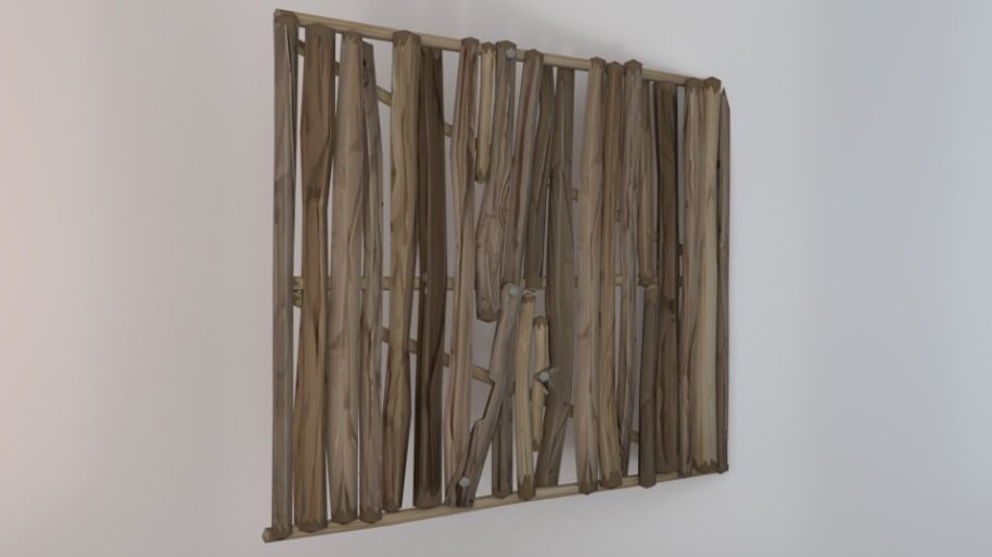 Wooden Stairs Low-poly 3D model_3