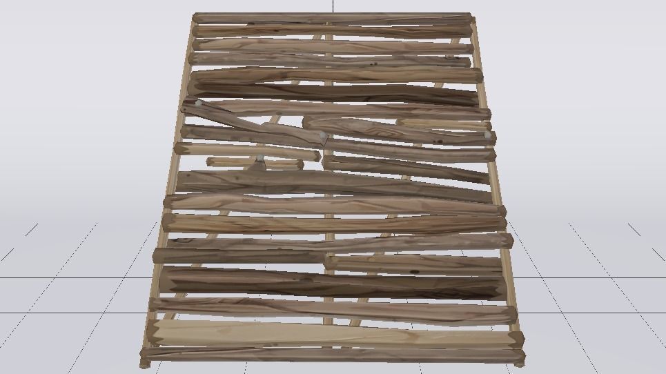 Wooden Stairs Low-poly 3D model_6