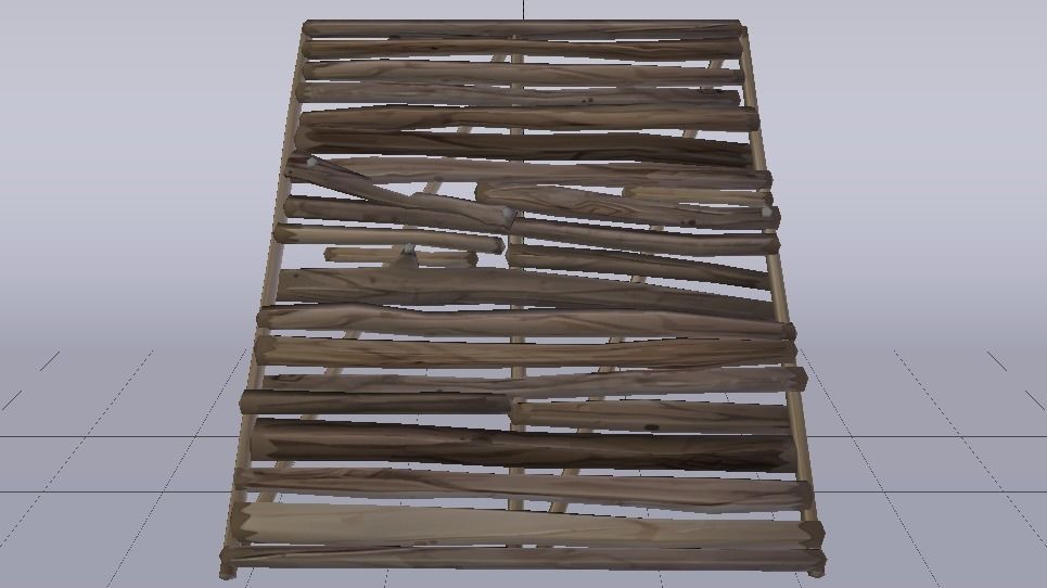 Wooden Stairs Low-poly 3D model_10