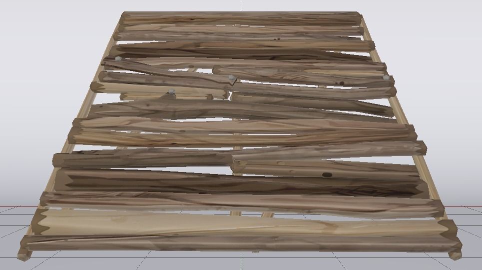 Wooden Stairs Low-poly 3D model_7